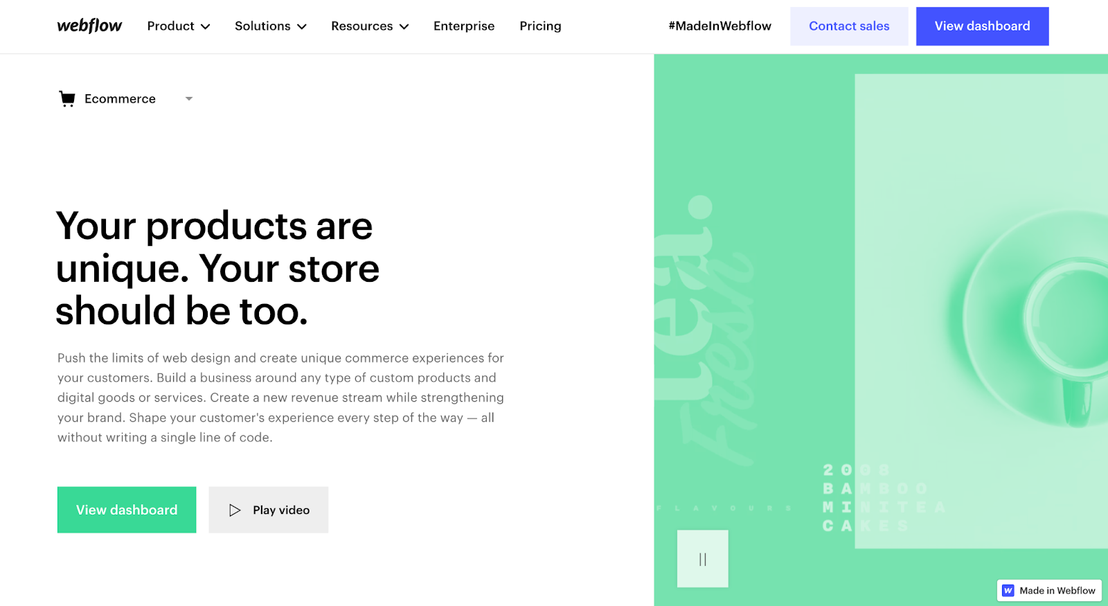 webflow ecommerce buider
