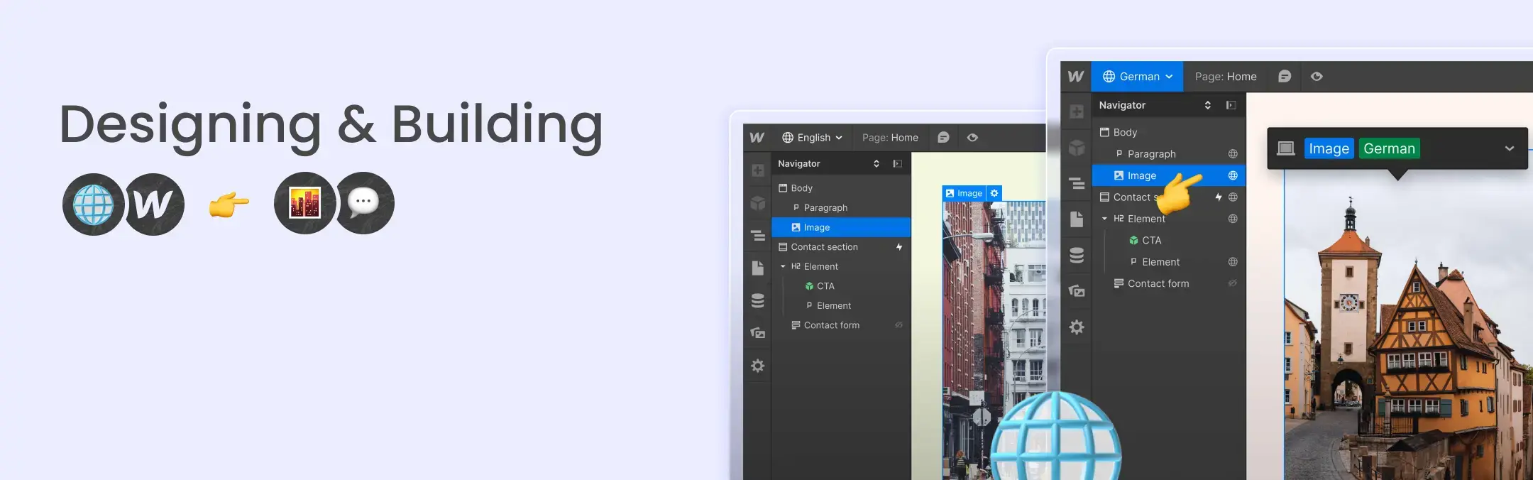 Designing and building features of Webflow localization, image previews - Wedoflow