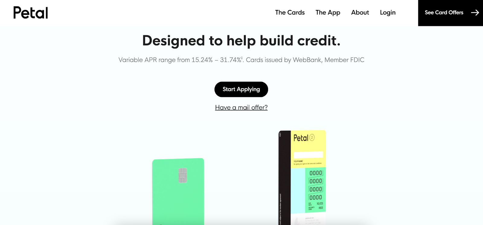 Petal platform website built in Webflow