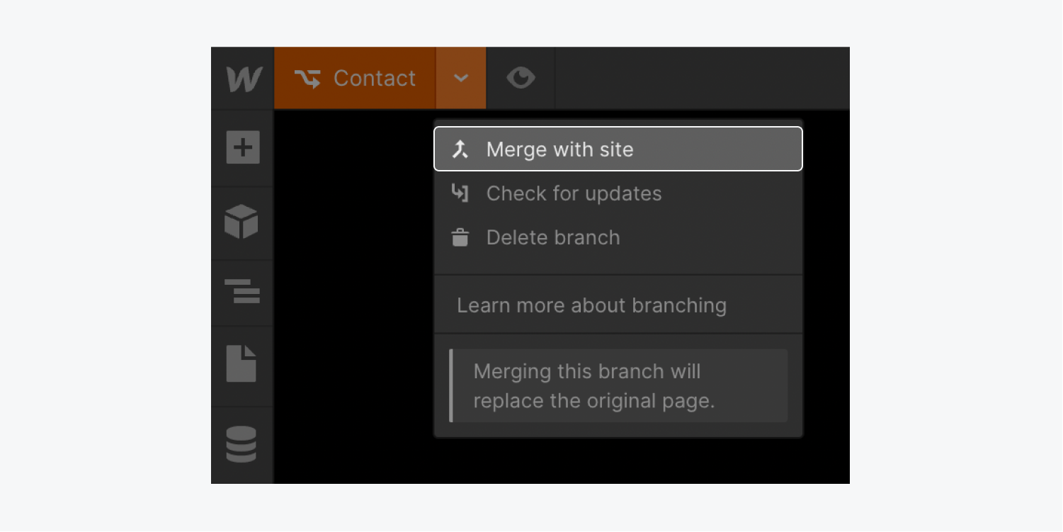 how to merge he changes from the page branch - Wedoflow