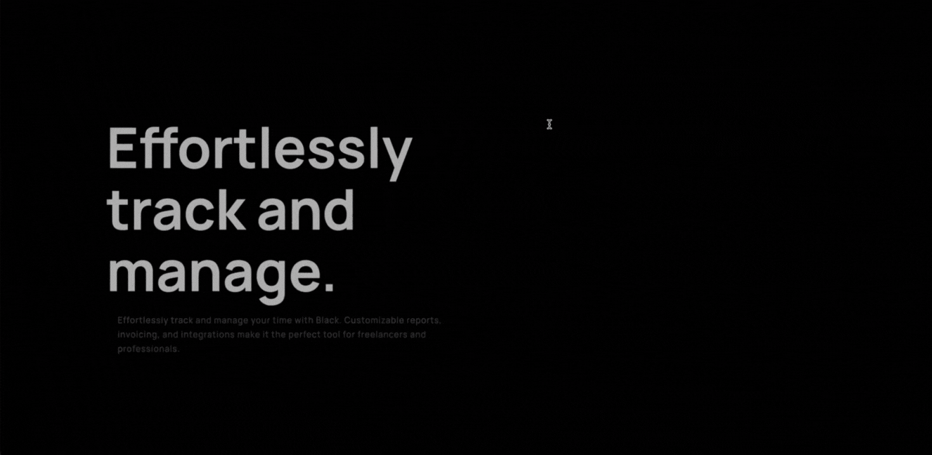 Black Plus Webflow template interface preview 