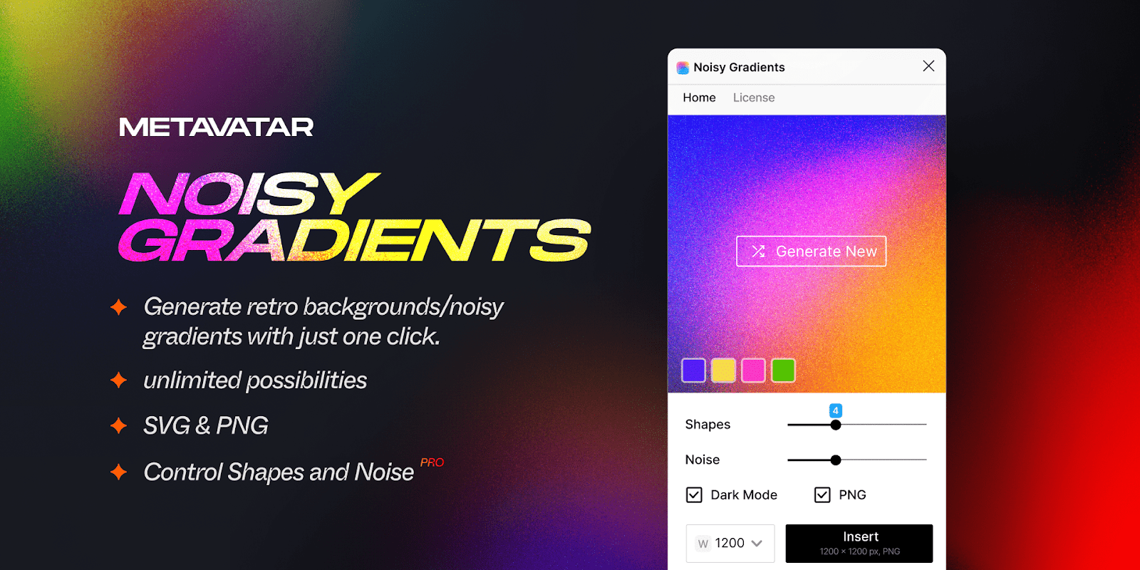 Noisy Gradients - figma plugin to add noise to the gradient of your designs