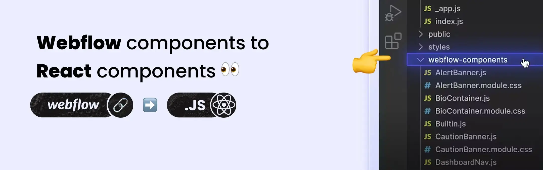 Webflow components to React components picture design