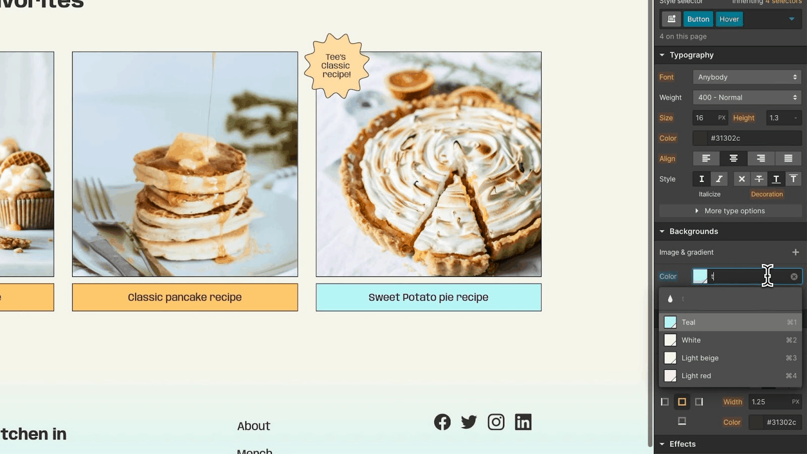 search easily for swatches on webflow