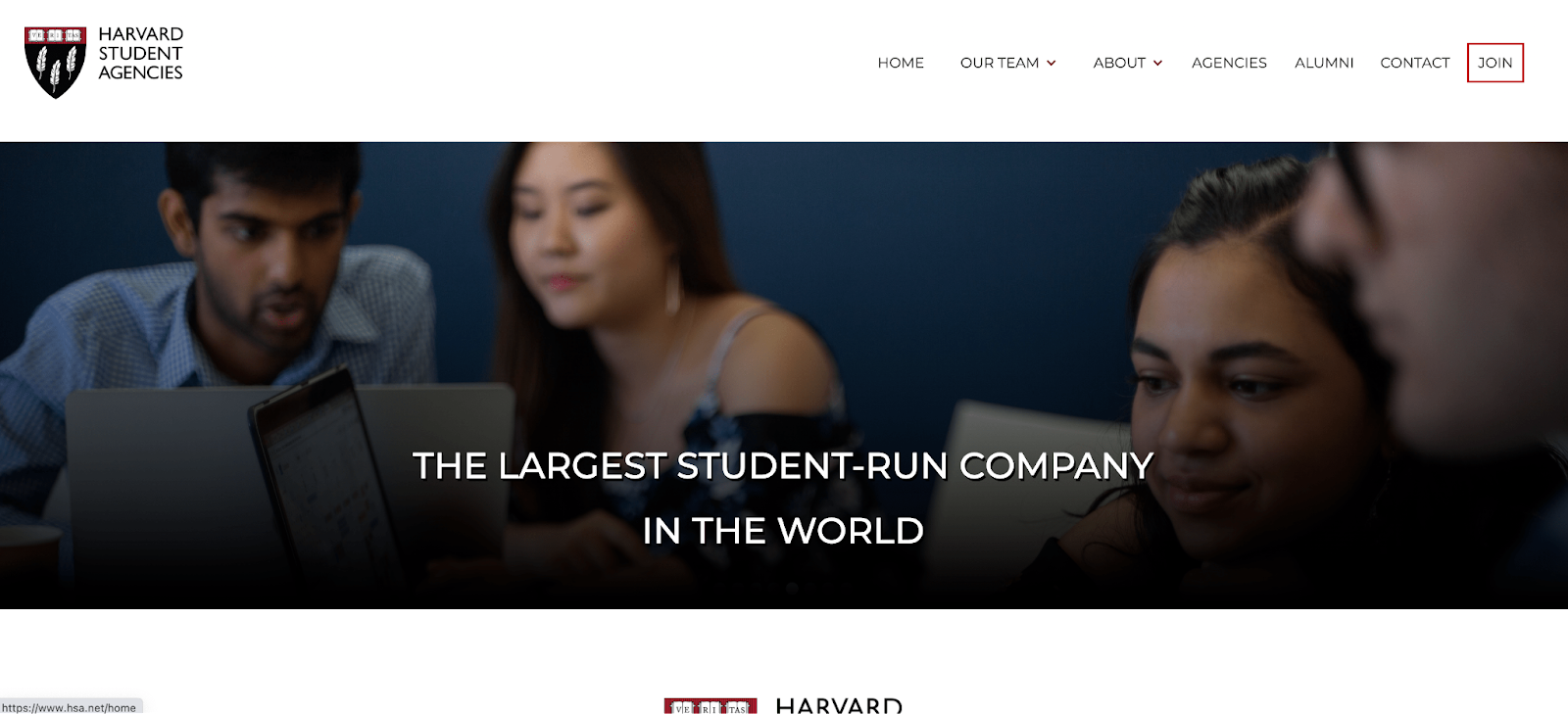 Harvard Student Agencies website - largest student-run company in the world