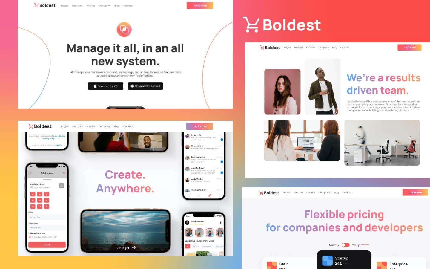 Webflow app template - Boldest, designed and developed by Azwedo and Wedoflow