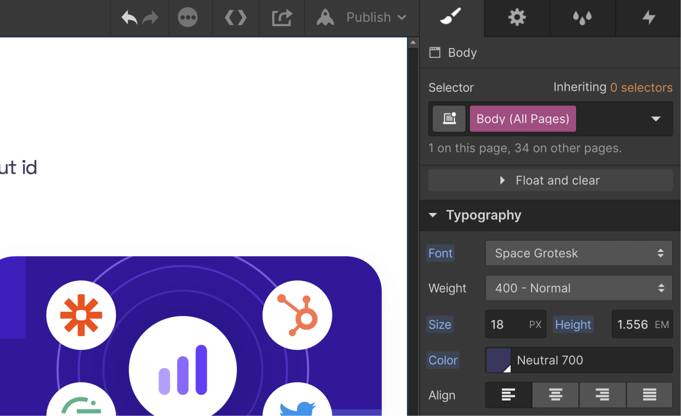 Webflow customization features for templates