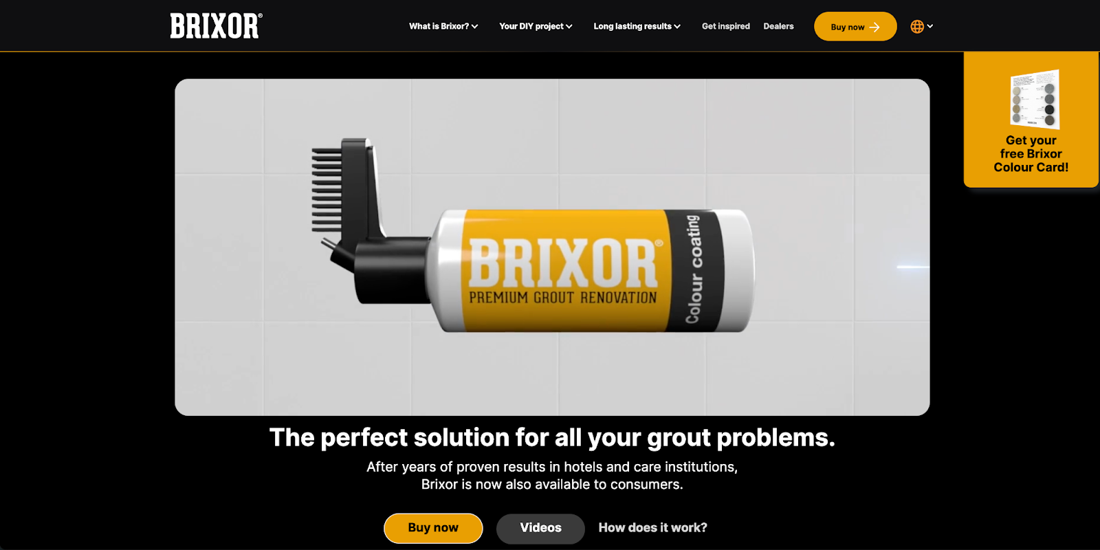 A preview of the Brixor.com website homepage interface