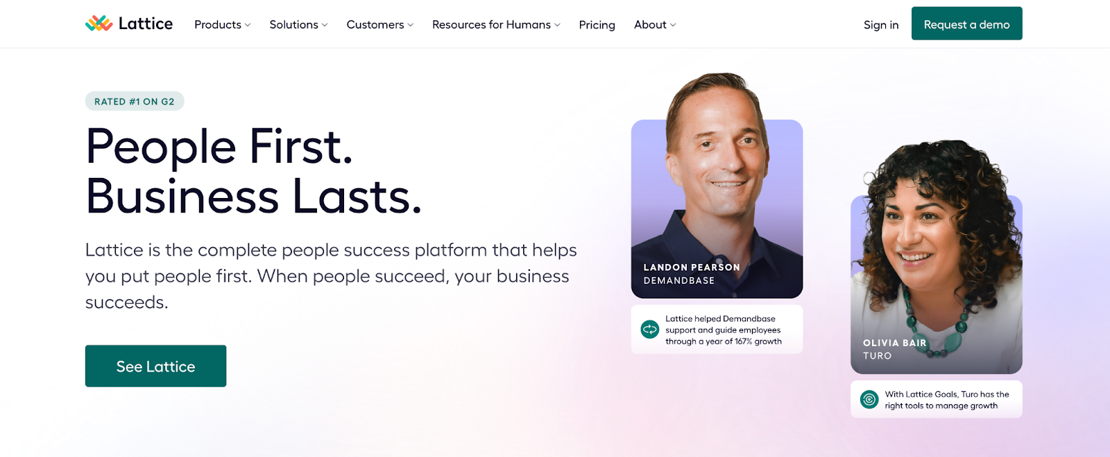 lattice platform website built in Webflow