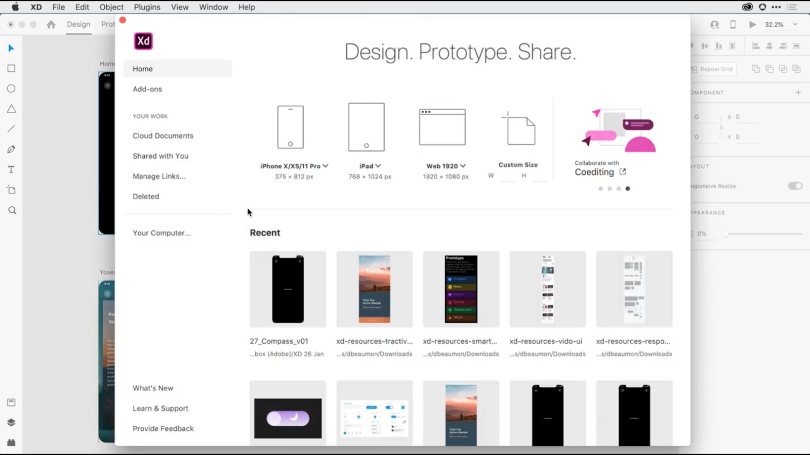 Adobe XD is a professional tool for web designers to build design projects of all types and sizes