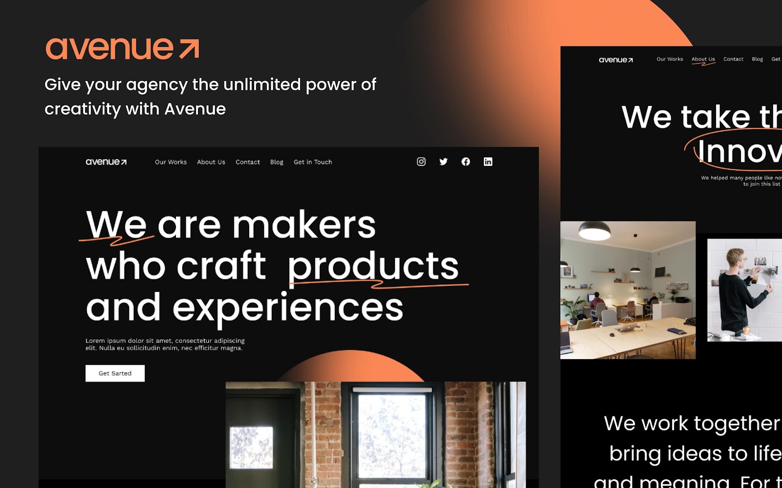 Avenue agency website template, webflow agency template Avenue, responsive Webflow template – Wedoflow template