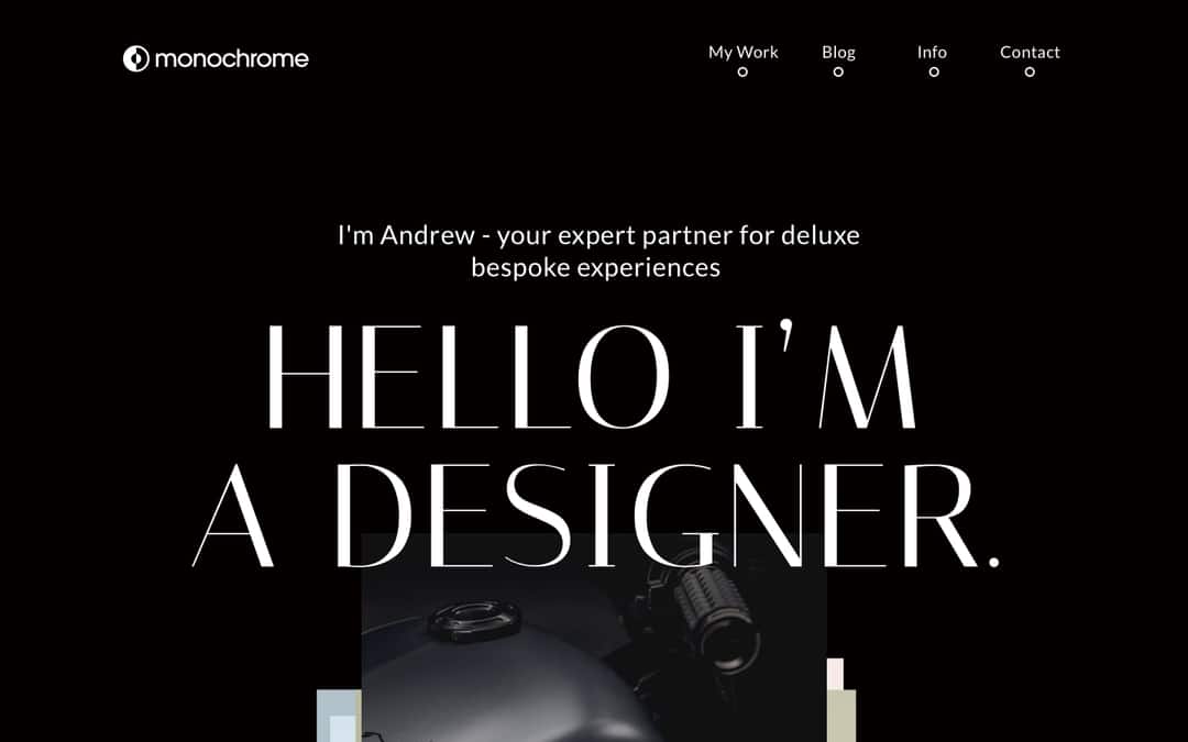 Monochrome Webflow portfolio template. graphic design portfolio