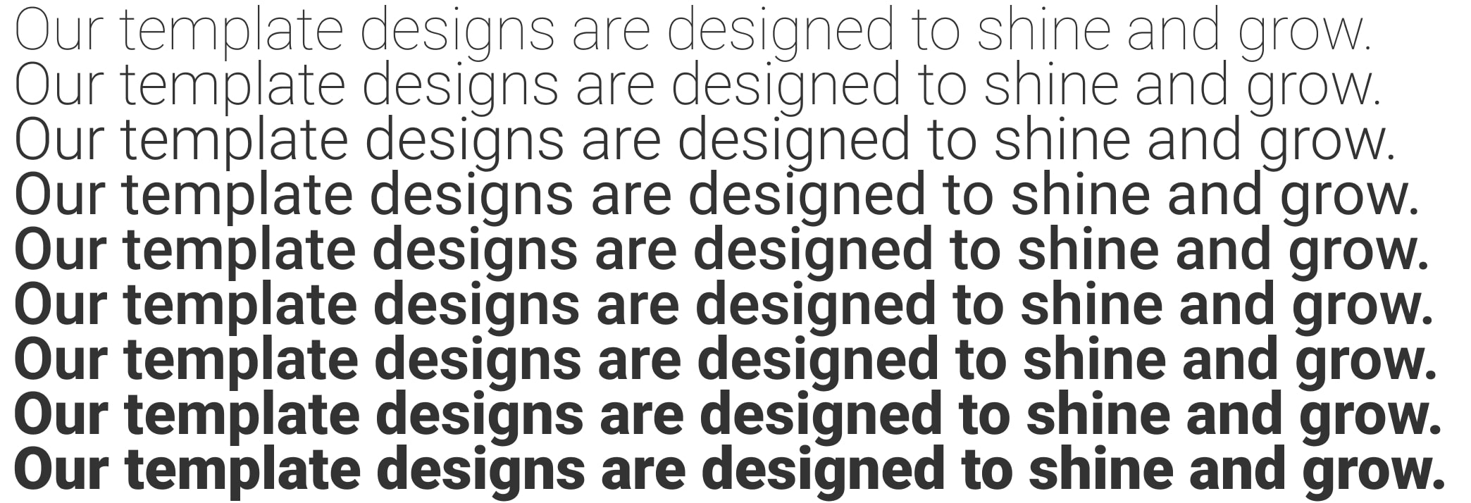 Roboto font style example