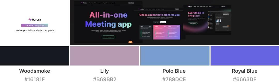 classy color, beautiful color combination for web design. -Aurora agency webflow template from Wedoflow