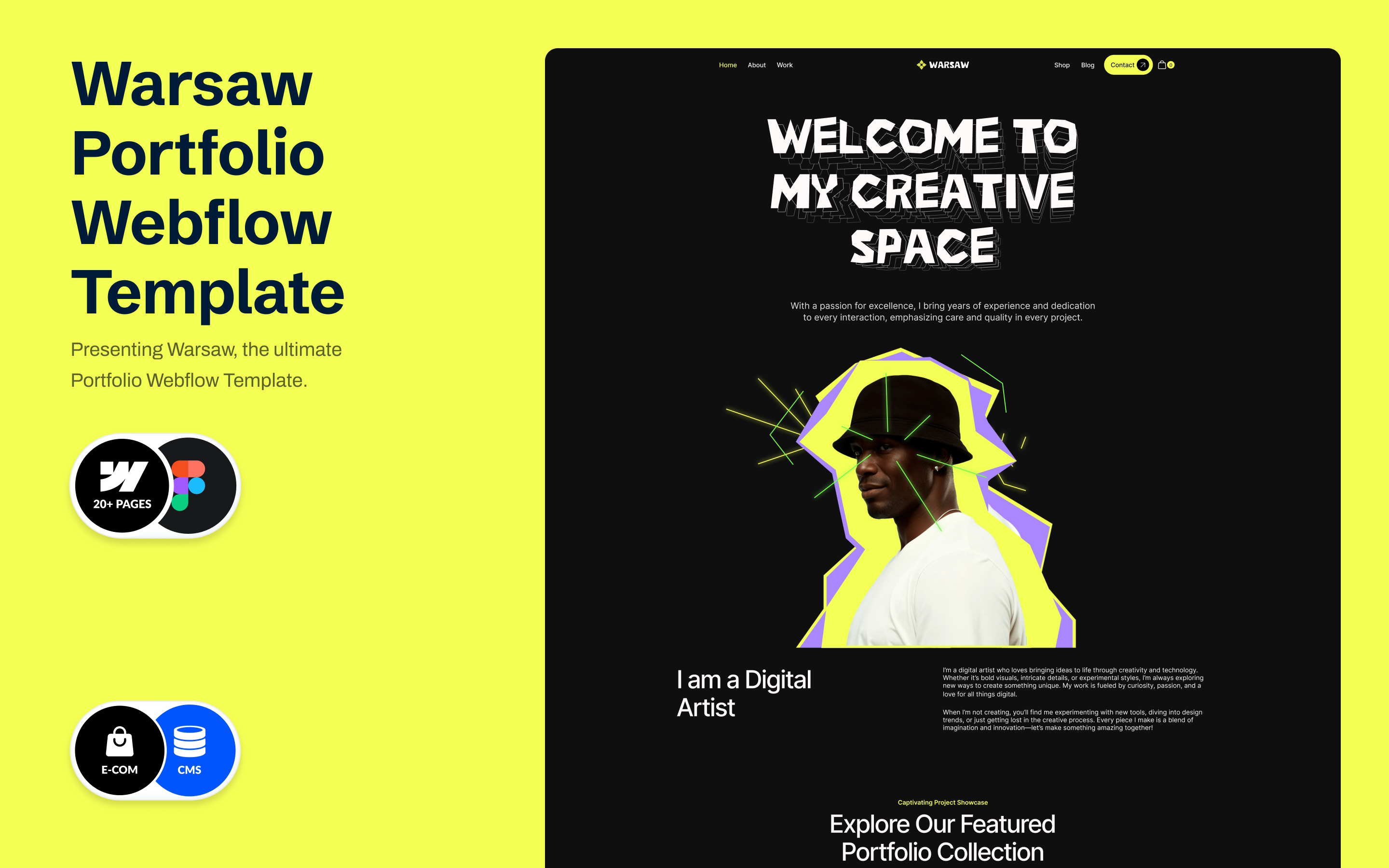 Warsaw portfolio template designed with Modulify and Webflow