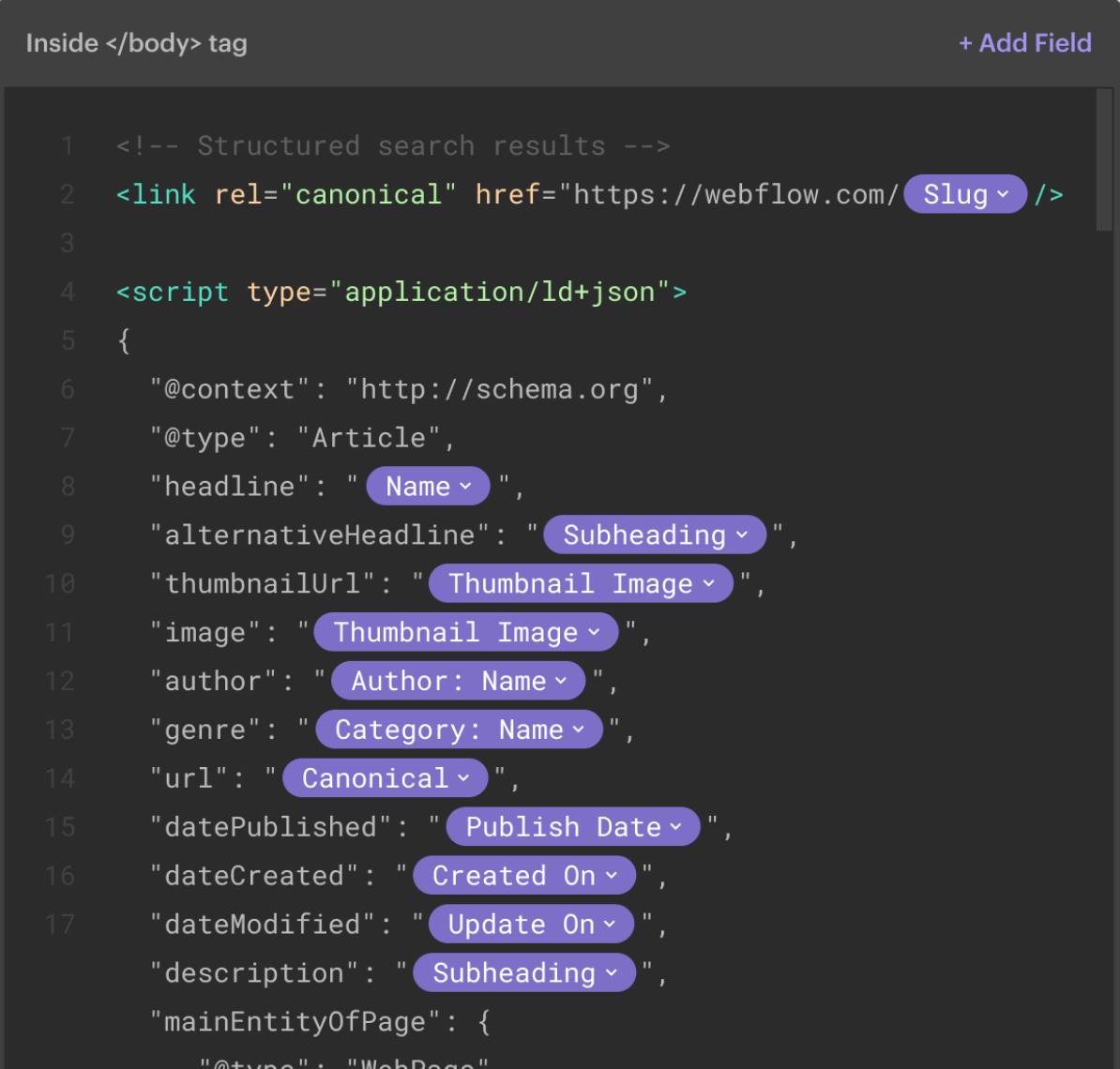 adding schema markup to Webflow - Wedoflow