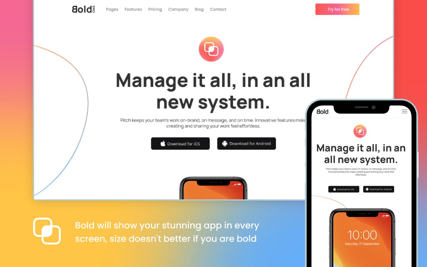Bold CMS preview 4