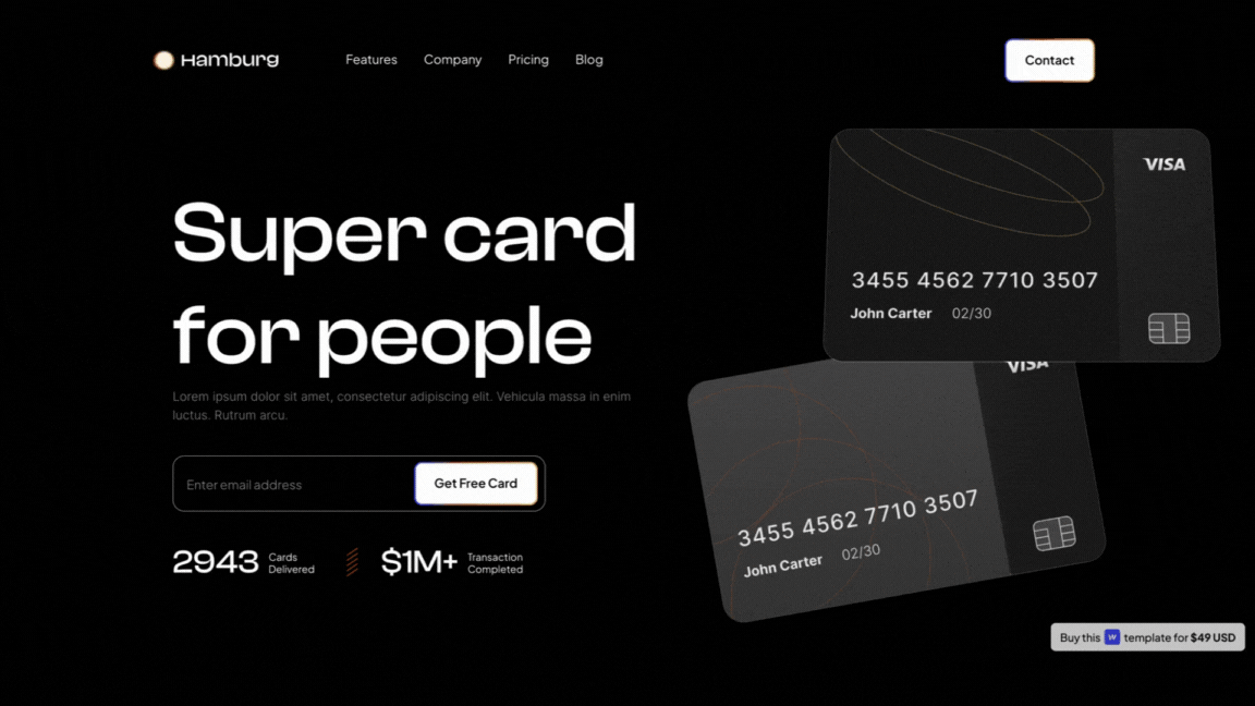Webflow Business template β Hamburg developed by Wedoflow agency
