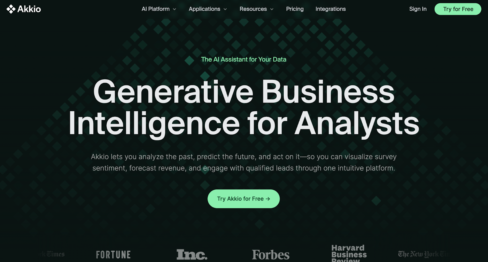 Akkio AI tool - analyzes the past data and predicts future outcomes