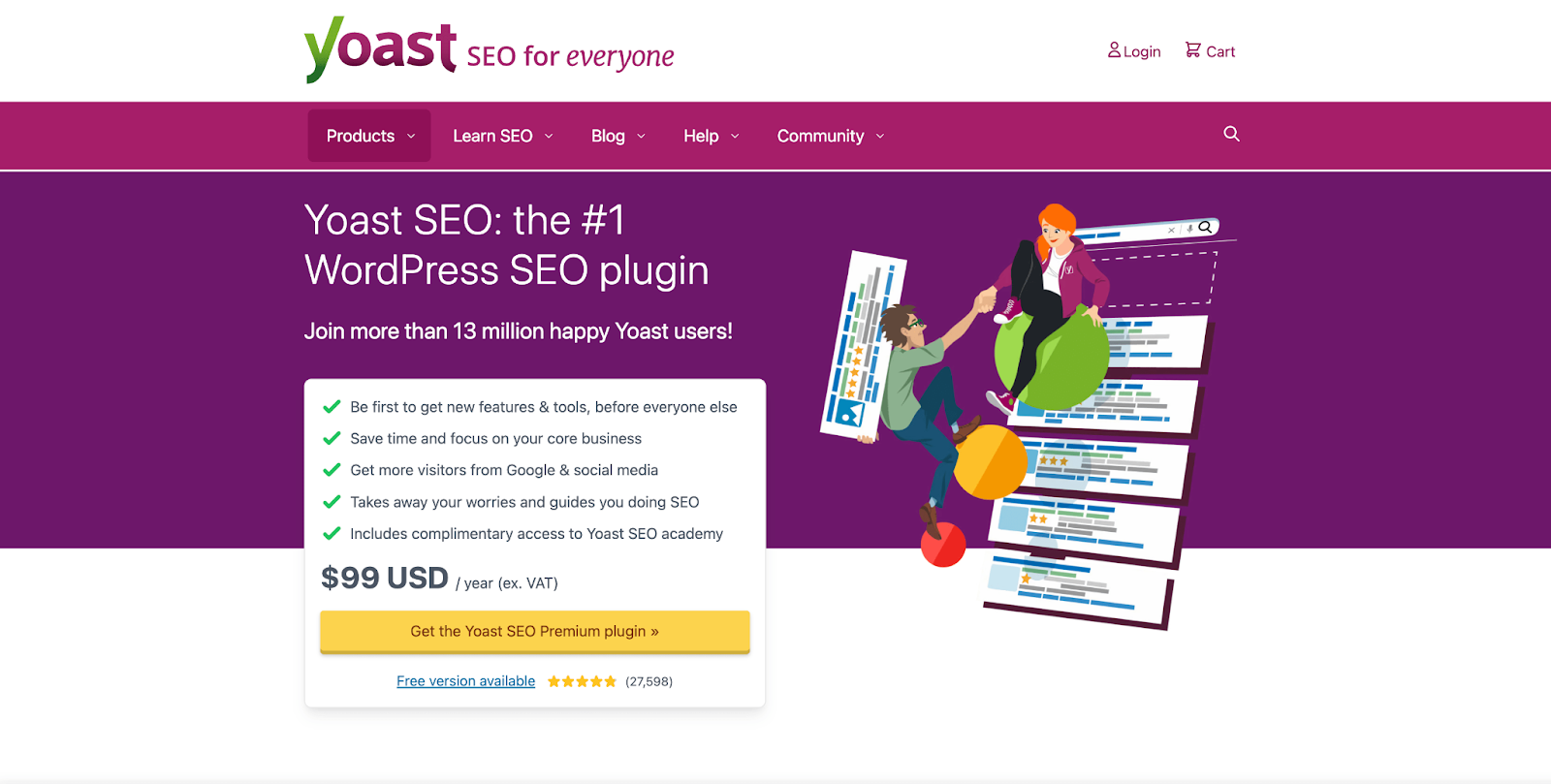 Yoast SEO's homepage screenshot - the 1st WordrPress SEO Plugin