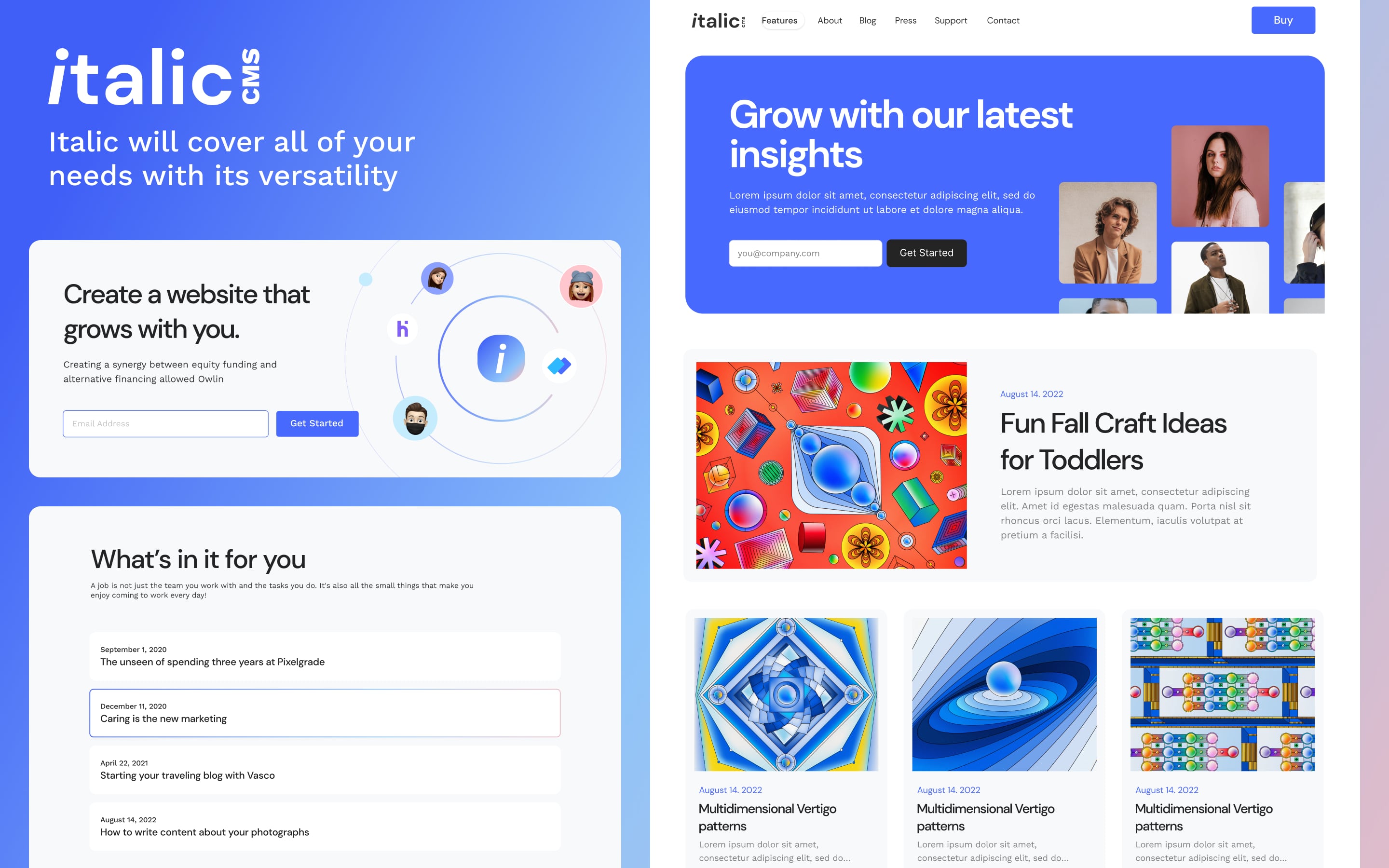 Aperçu 4 de Italic CMS