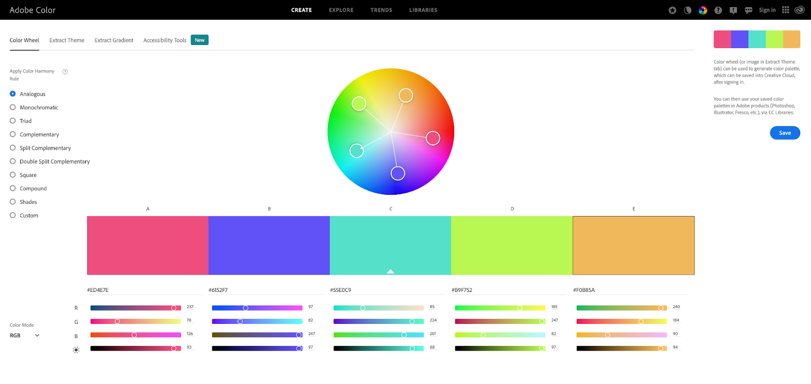 adobe color cc is a tool that helps designer to combine colors for their projects. It is a reliable and handy resource for many designers.