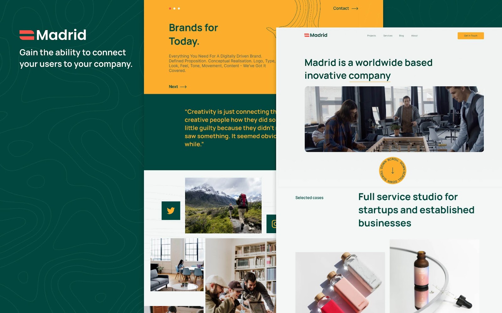 Madrid agency website template, webflow agency template Madrid, responsive Webflow template – Wedoflow template