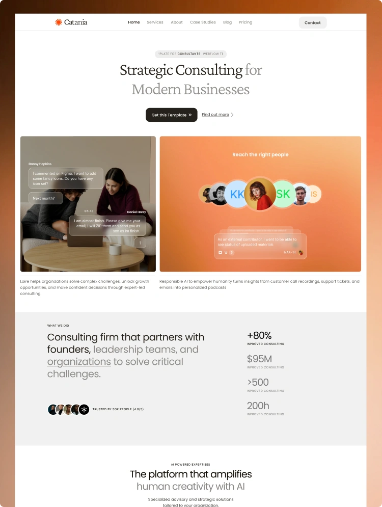 Webflow consulting template and AI-powered advisory businesses