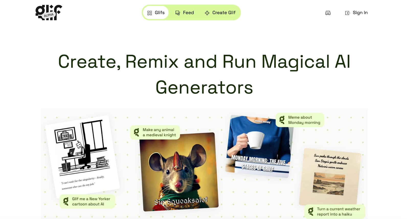GLIF - an AI tool that generates different types of content, including text and images