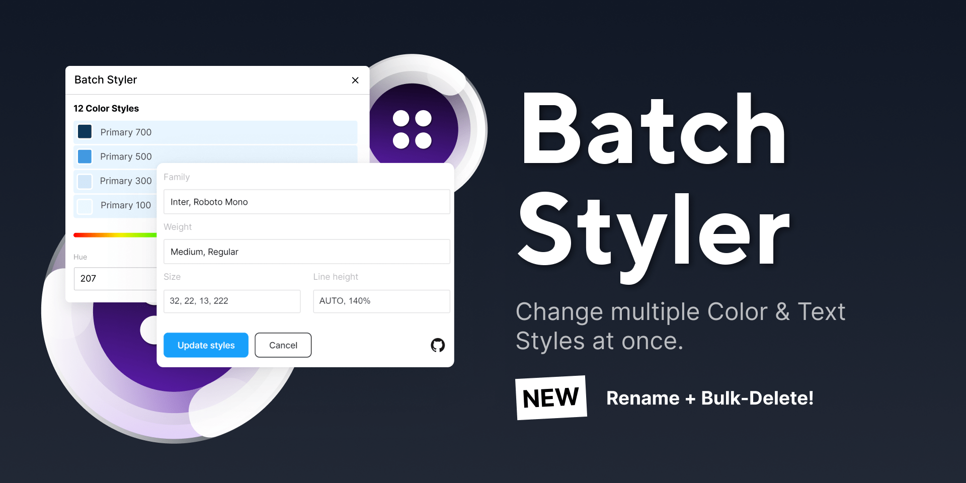 A picture of Batch Styler figma plugin - wedoflow