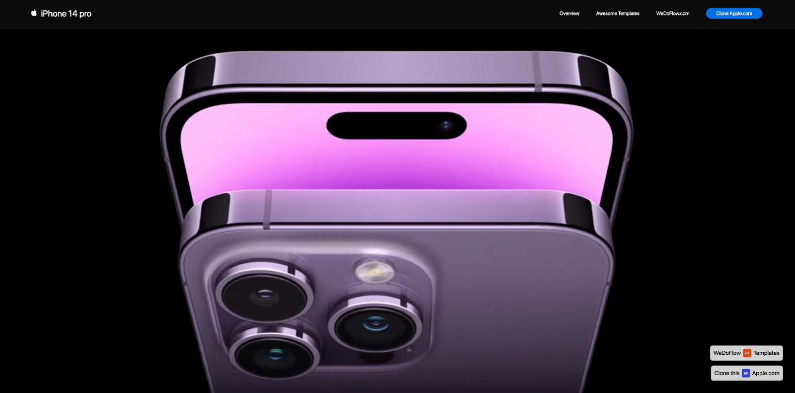 Iphone 14 pro page of apple.com in a cloneable site