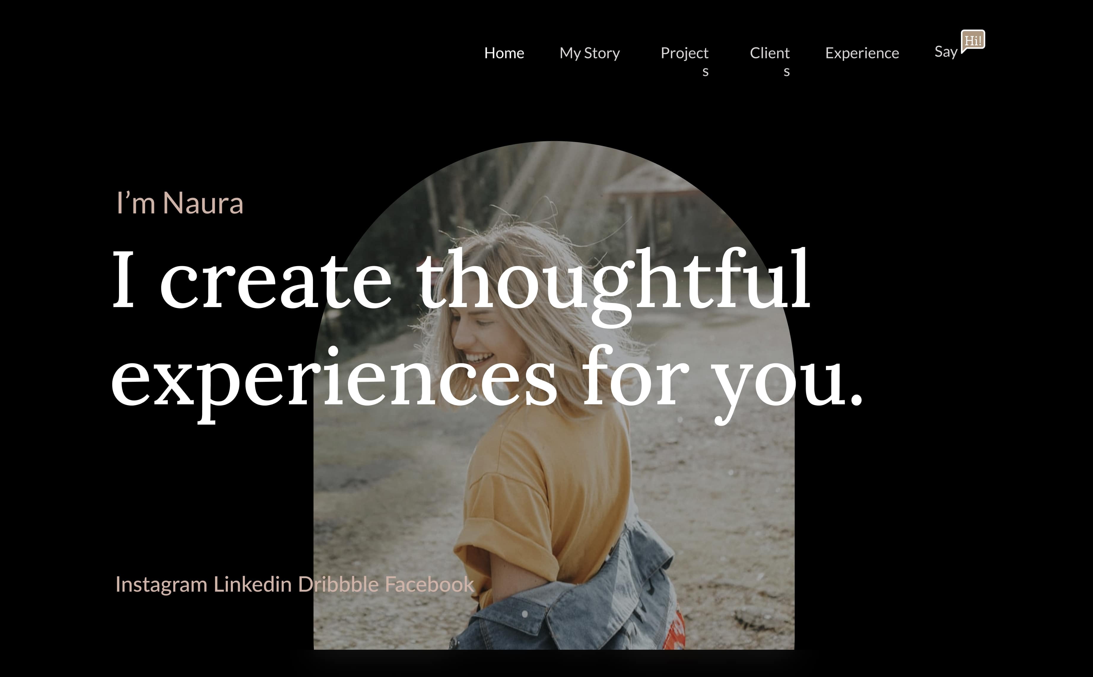 A screenshot of Naura Webflow template homepage