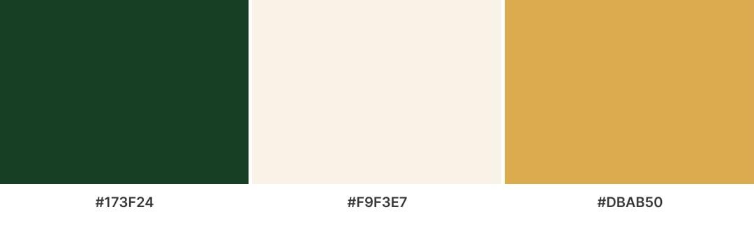 green, ivory, mustard color combination for web design