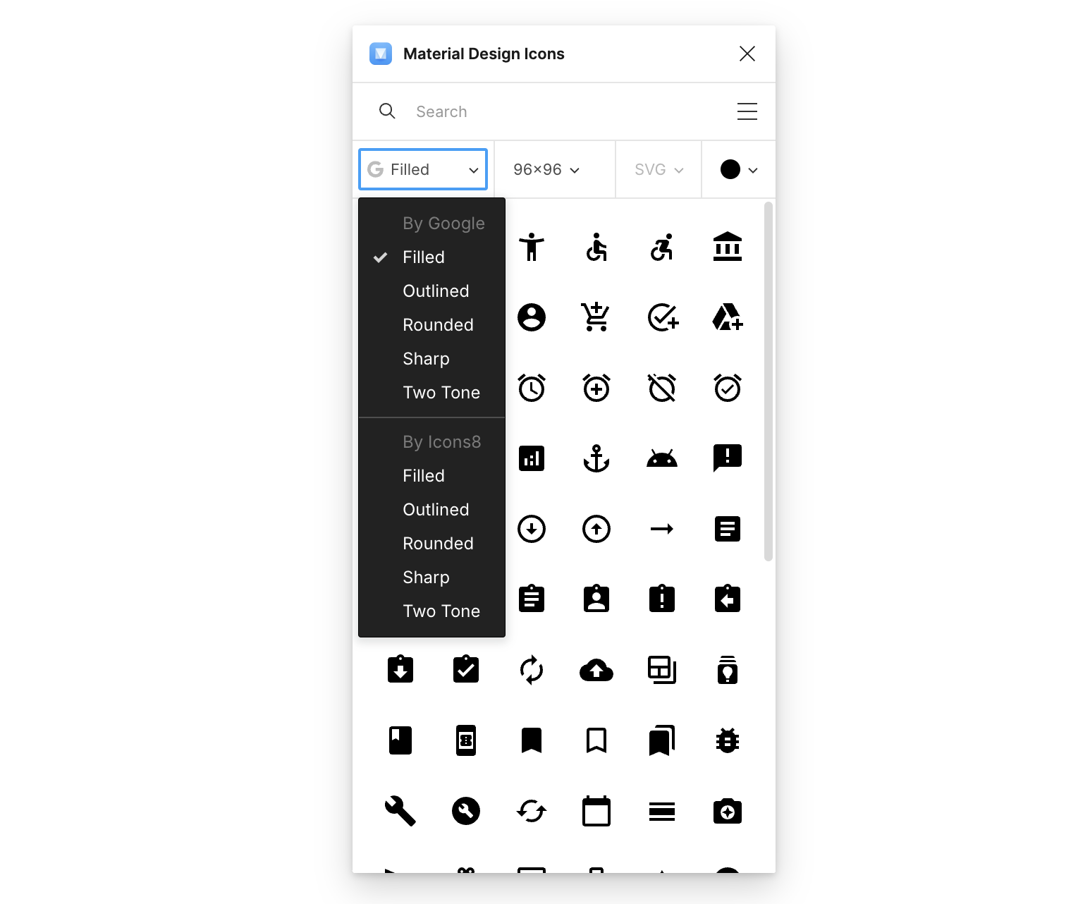 Material Design Icons Figma plugin – Wedoflow