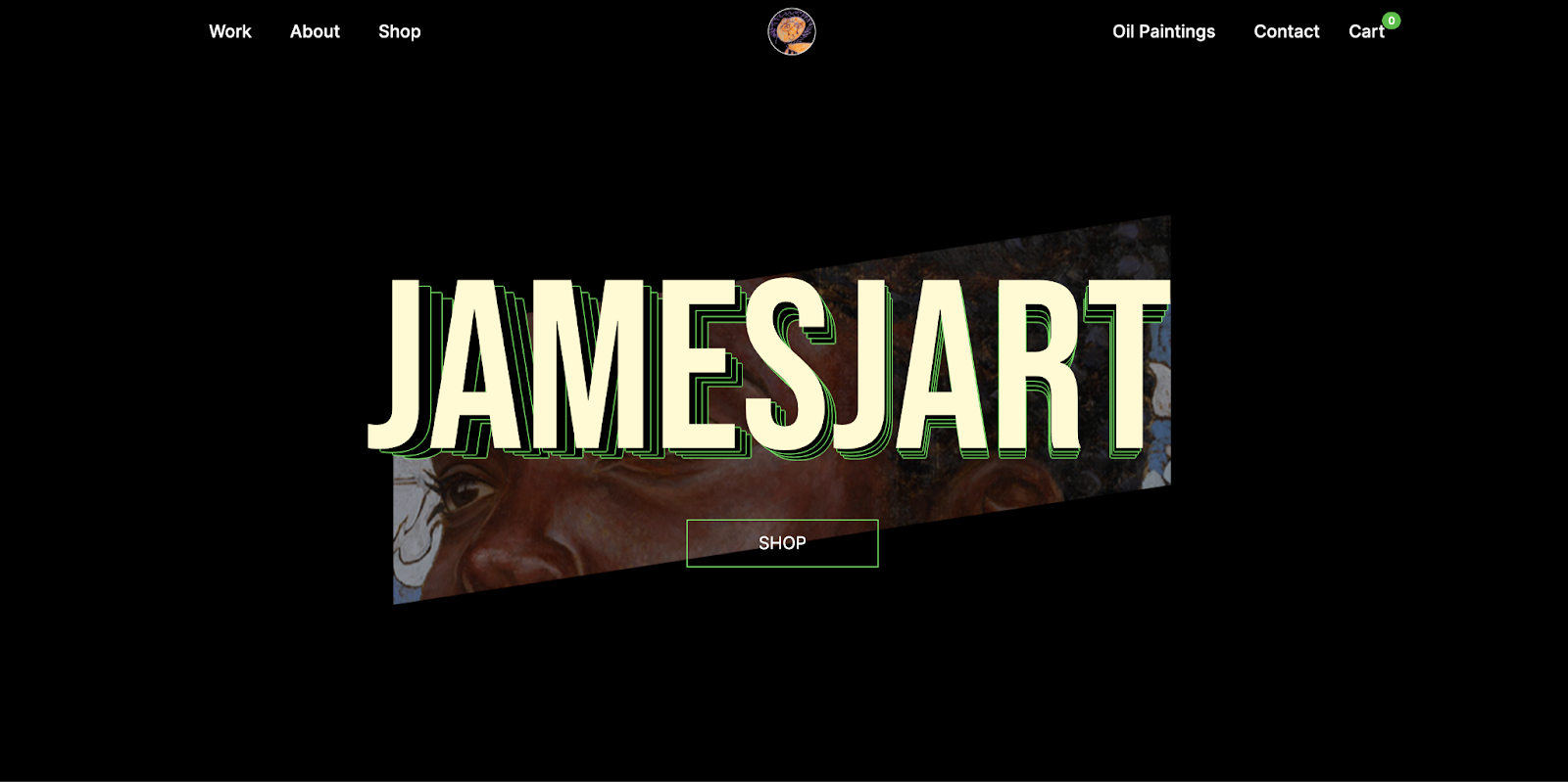 James Jenning's portfolio website with his name written on the site's hero section.