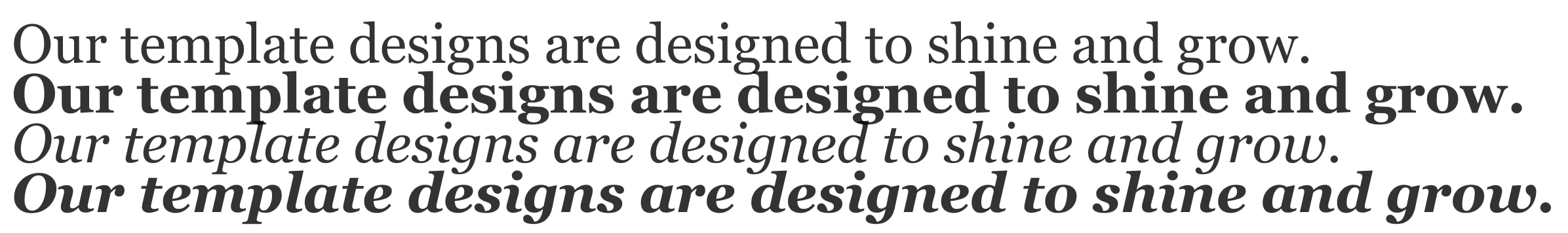 Georgia font style being used in example 