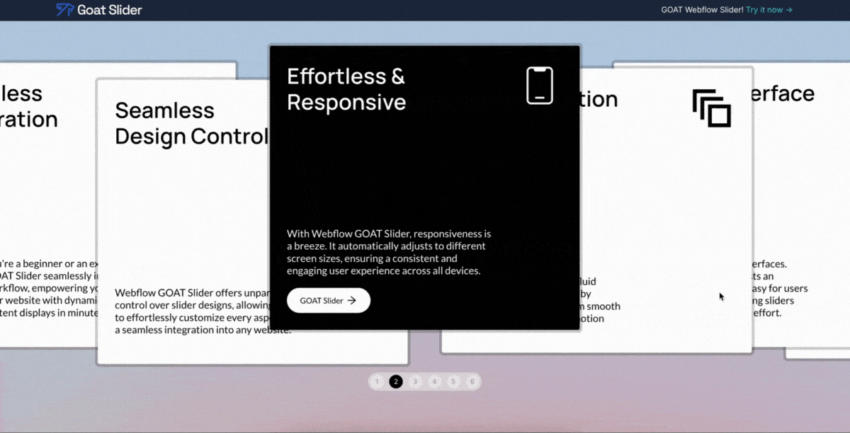 A gif preview of the Cards Carousel demo, showing a bunch of cards on slide