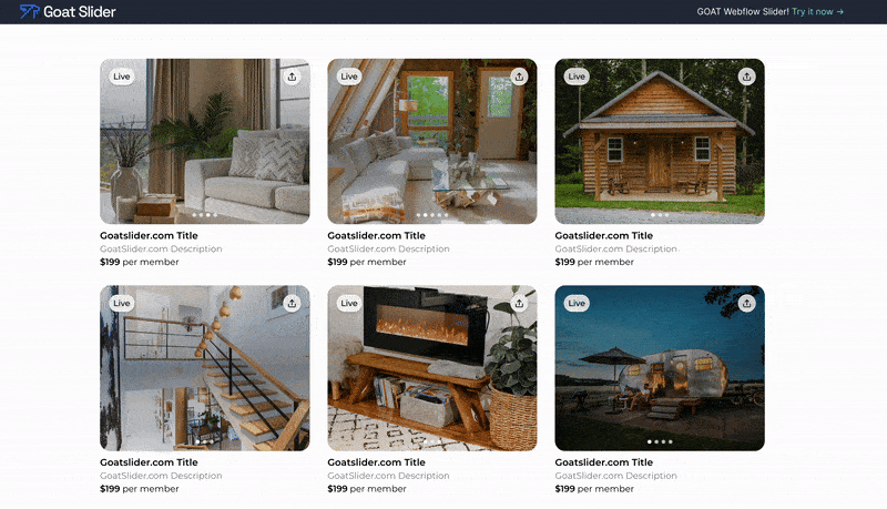 Airbnb goat slider demo in gif preview