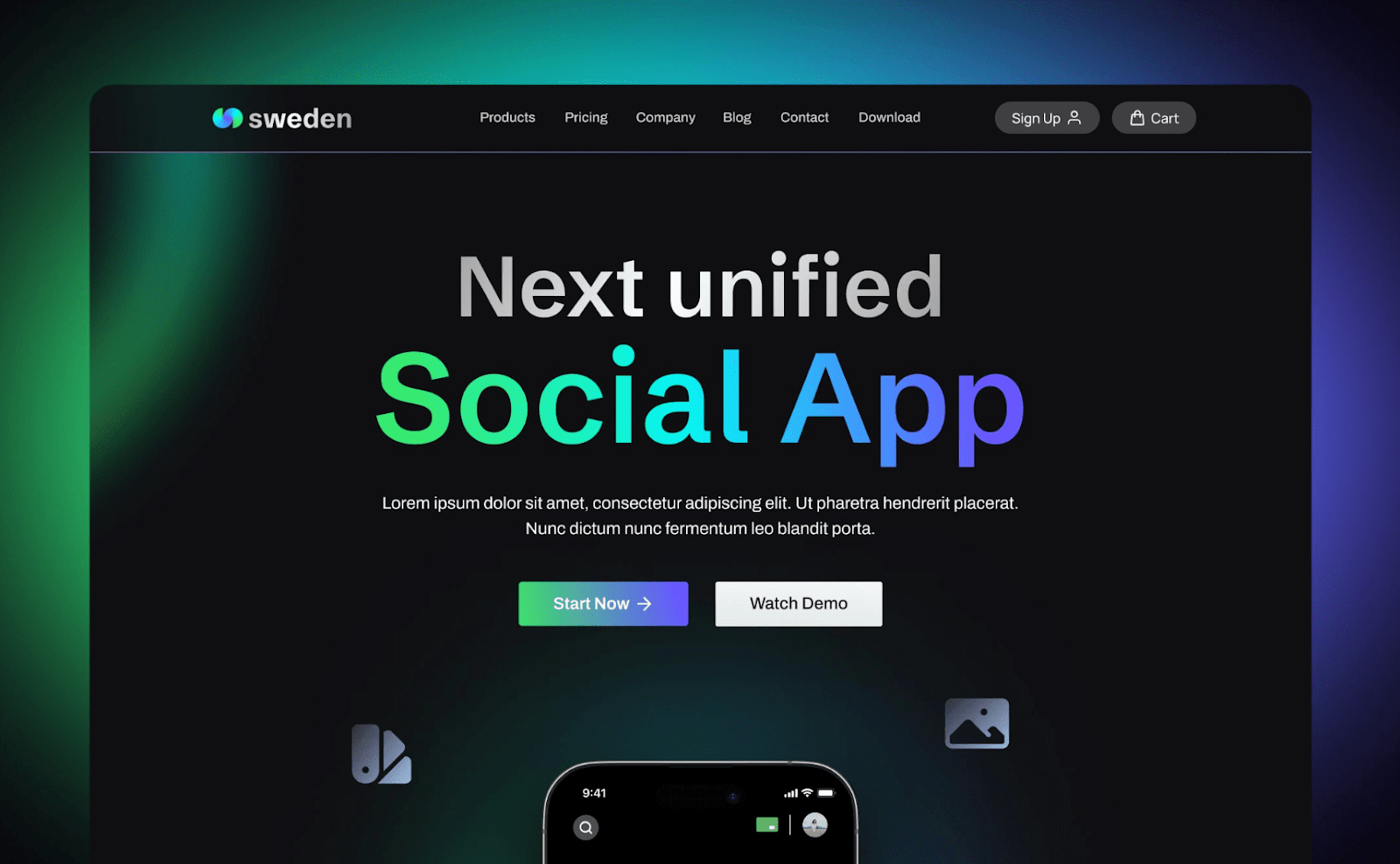 Sweden Web App Template - App Website Template Sweden - Wedoflow