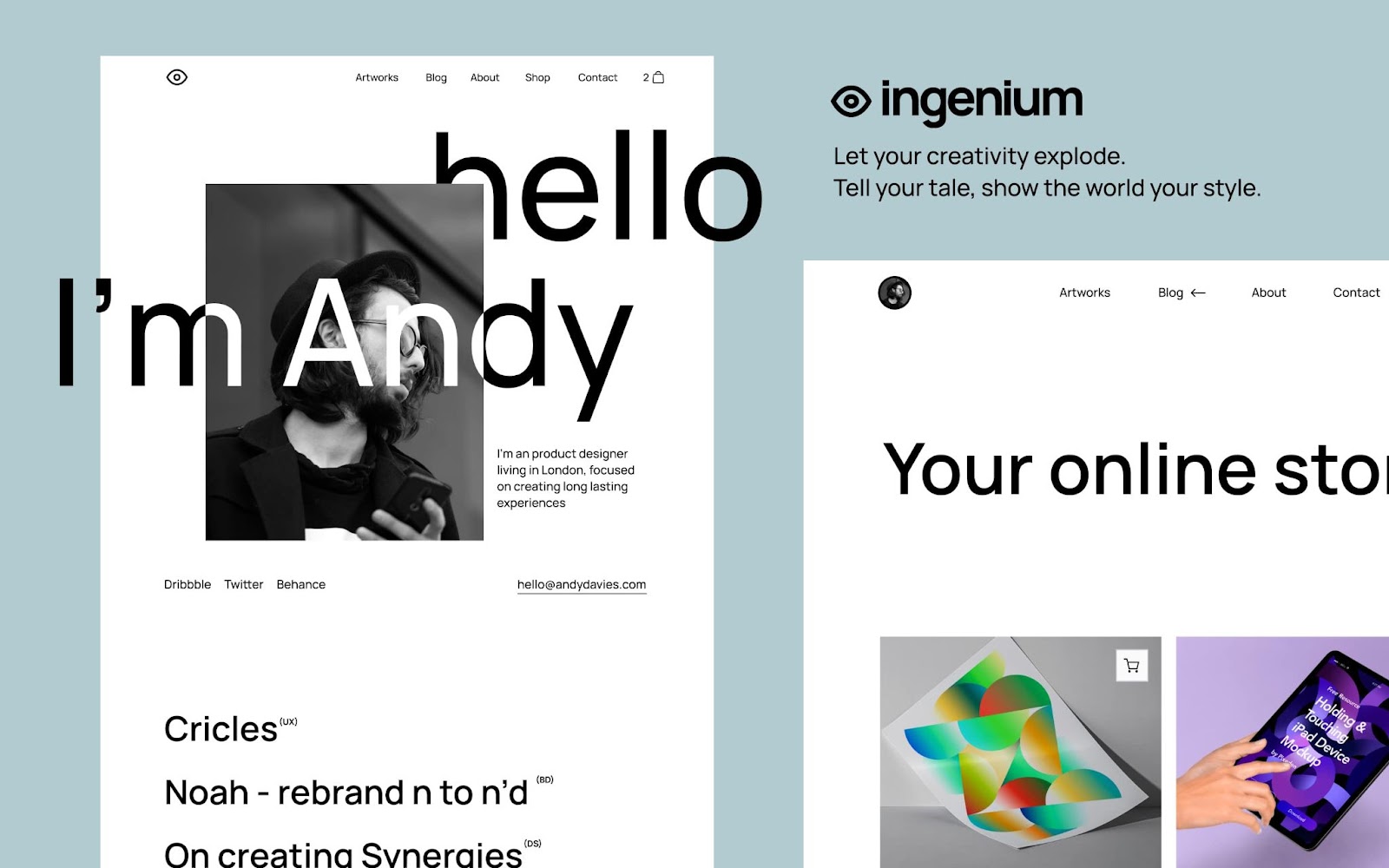 Ingenium Webflow portfolio template- a digital portfolio for students