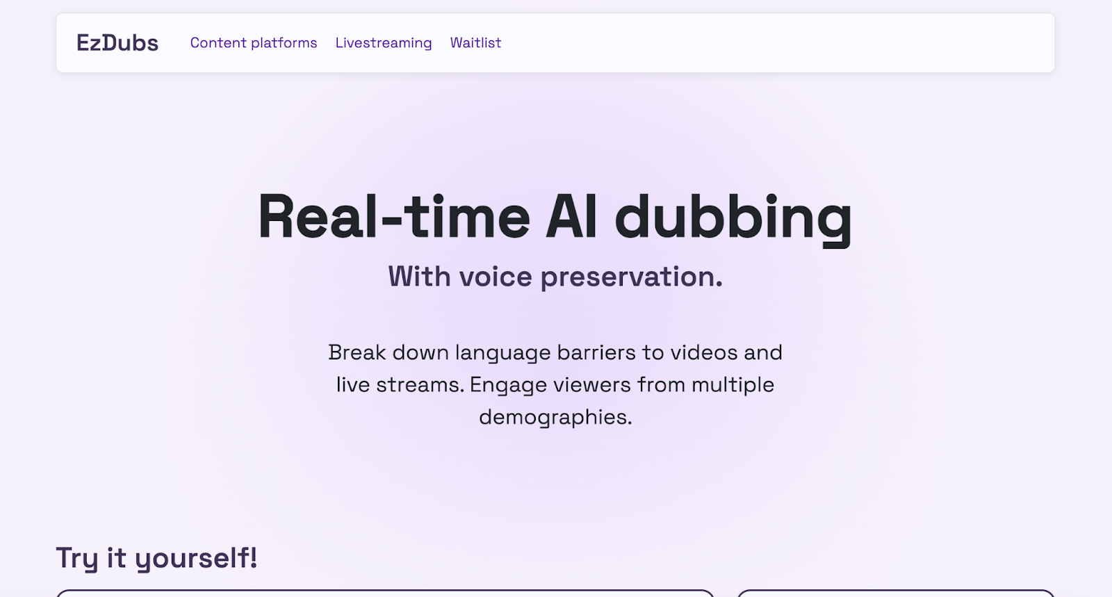 Ezdubs - an AI app that dubbs your videos with voice preservation