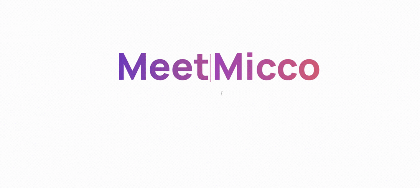 Micco website scrolling animation