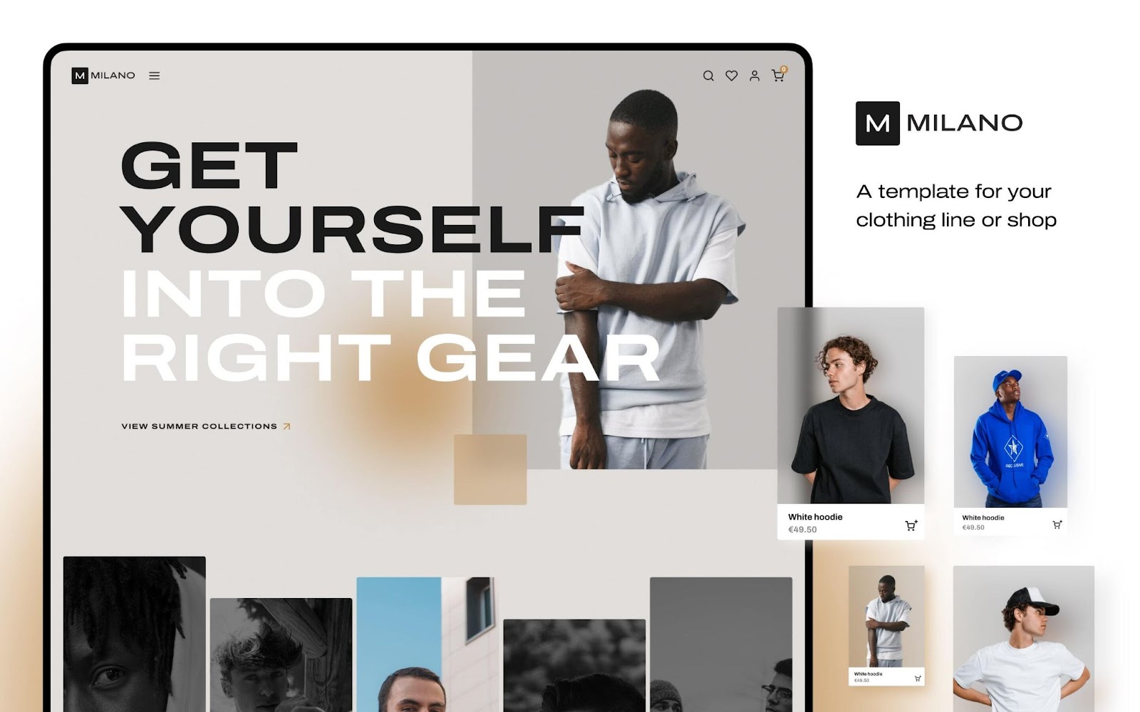 Milano Webflow template for designers and photographers, freelancers or agencies, ecommerce template, retail template- Wedoflow