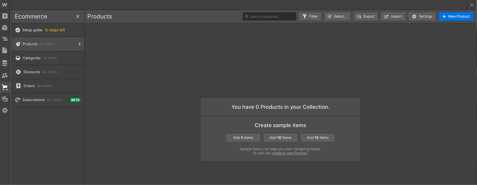 Adding a product Page on webflow ecommerce settings