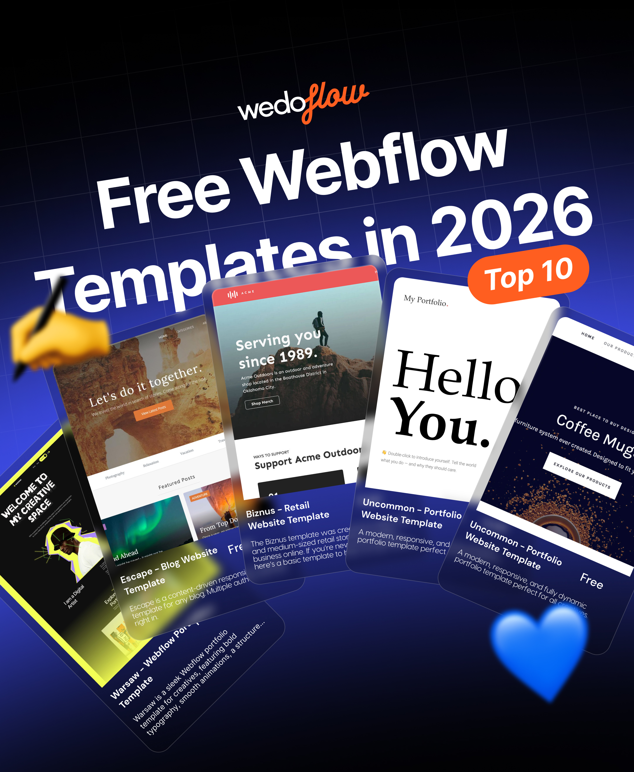 10 Best Free Webflow Templates for 2026 (Hand-Picked)