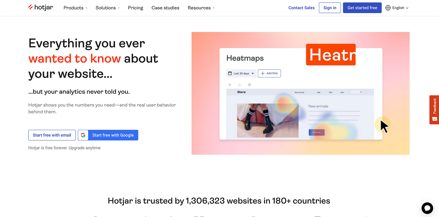 Hotjar website screenshot