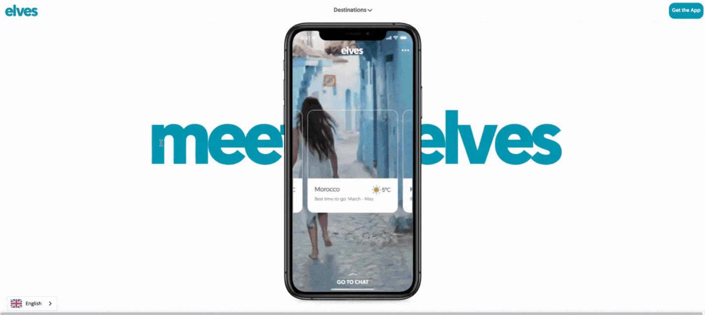 A gif showcasing the beautiful scrolling animation of elves website