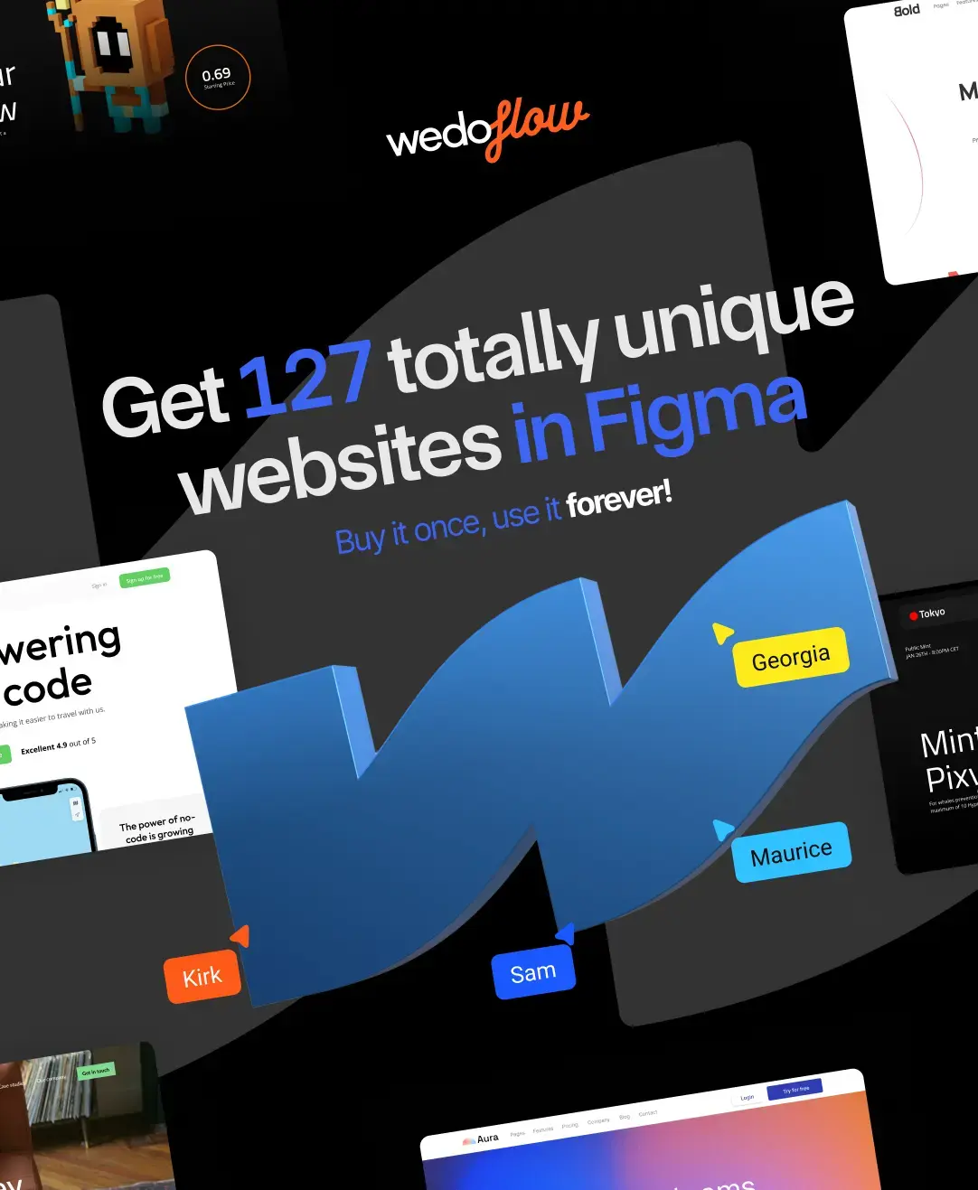 Wonderlist – 127 Premium Website Designs in Figma
