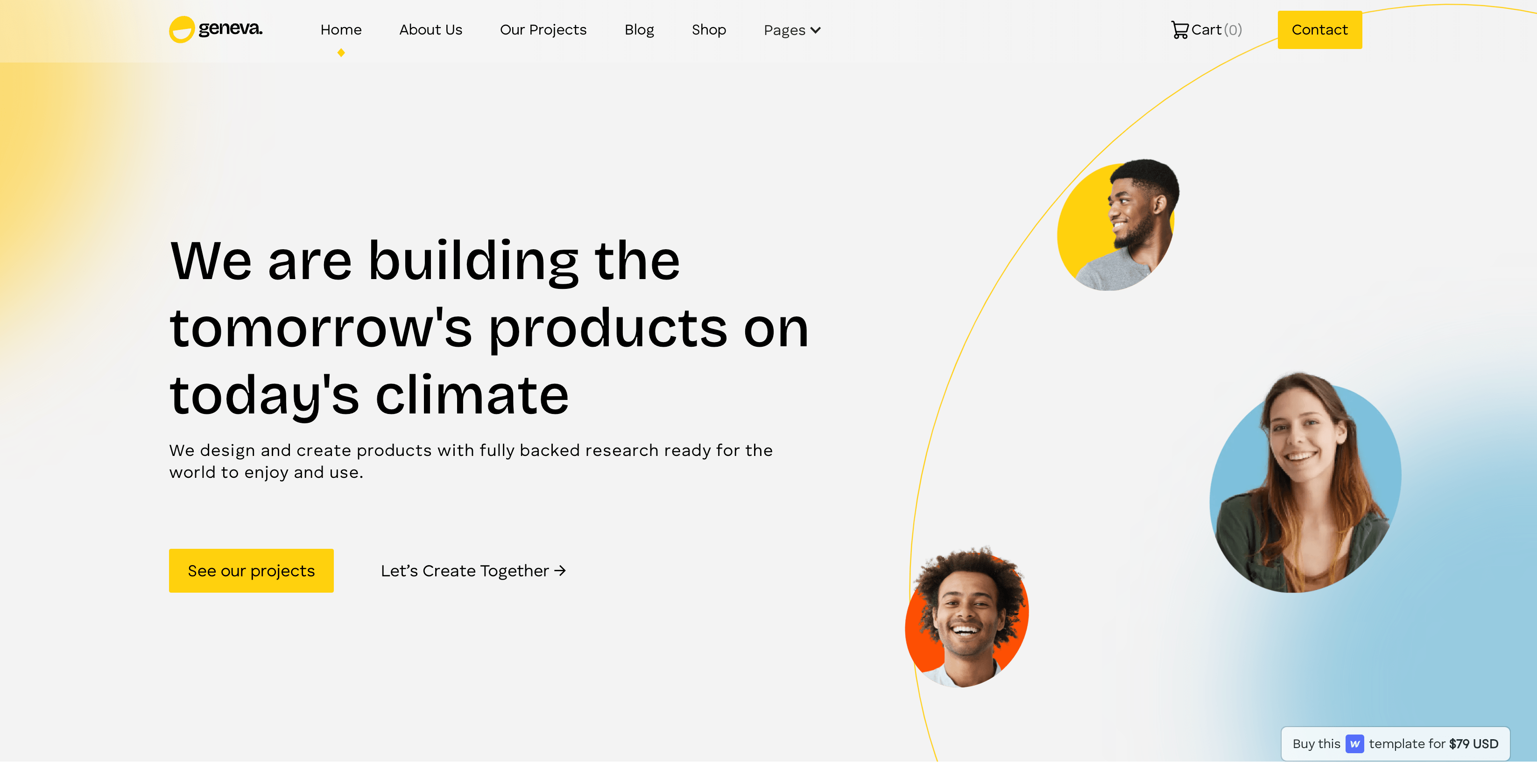 An image of the Webflow Agency template Geneva - showing its beautiful design and font combination usage of Bricolage Grotesque font and Humansans sans-serif fonts