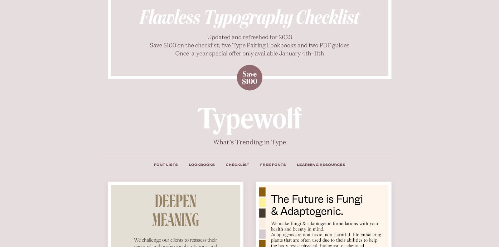 Typewolf fonts for designers. typography inspiration for designers